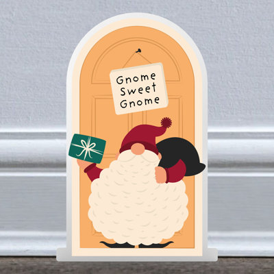 Xmas Gnome Sweet Gnome Festive Wooden Doorway