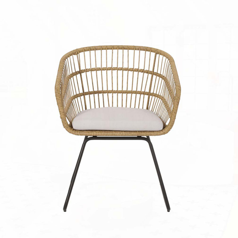 Outdoor Patio Chair, Beige, Light Brown
