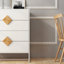 Commode de chambre à coucher 4 tiroirs - Stable E1, poignée carrée, avec tiroirs