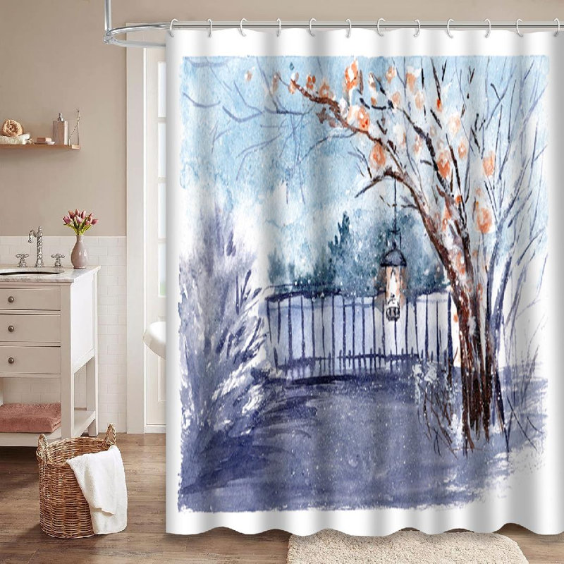 Rideau de douche Winter Snow, L 72 po x l 78 po
