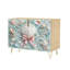 Buffet Buffet avec rangement Seashell Floral Composition Rose Bow Bleu clair avec 2 portes pour le salon et la cuisine