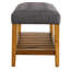 Banc de chambre gris avec tablette de rangement élégante et confortable