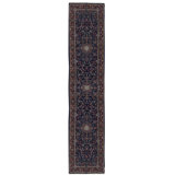 Hand-Knotted High-Quality Navy Runner