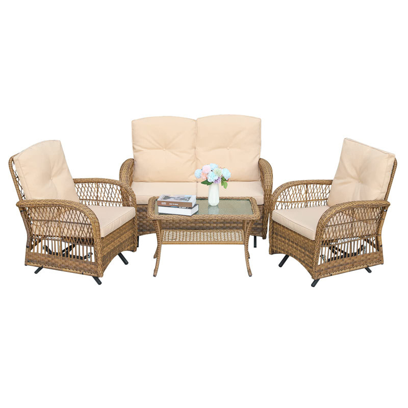 4 - Person Patio Conversation Set with Cushions