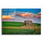 Art mural en verre acrylique August Sunset® «Sunset At The Old Barn» par Rick Berk-2034607470