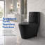Toilette moderne une pièce, double chasse (1,1 / 1,6 GPF), hauteur ADA, siège à fermeture en douceur, conception en forme de ventilateur-130378061