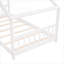 Lit plateforme simple en bois massif de style contemporain blanc doux avec toit de maison-770709693-770709667