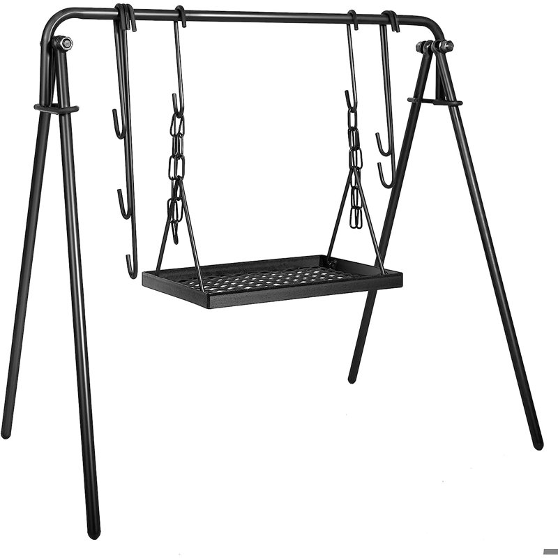 Anman 34'' W Portable Charcoal Grill, 38" H x 34" W x 10" D