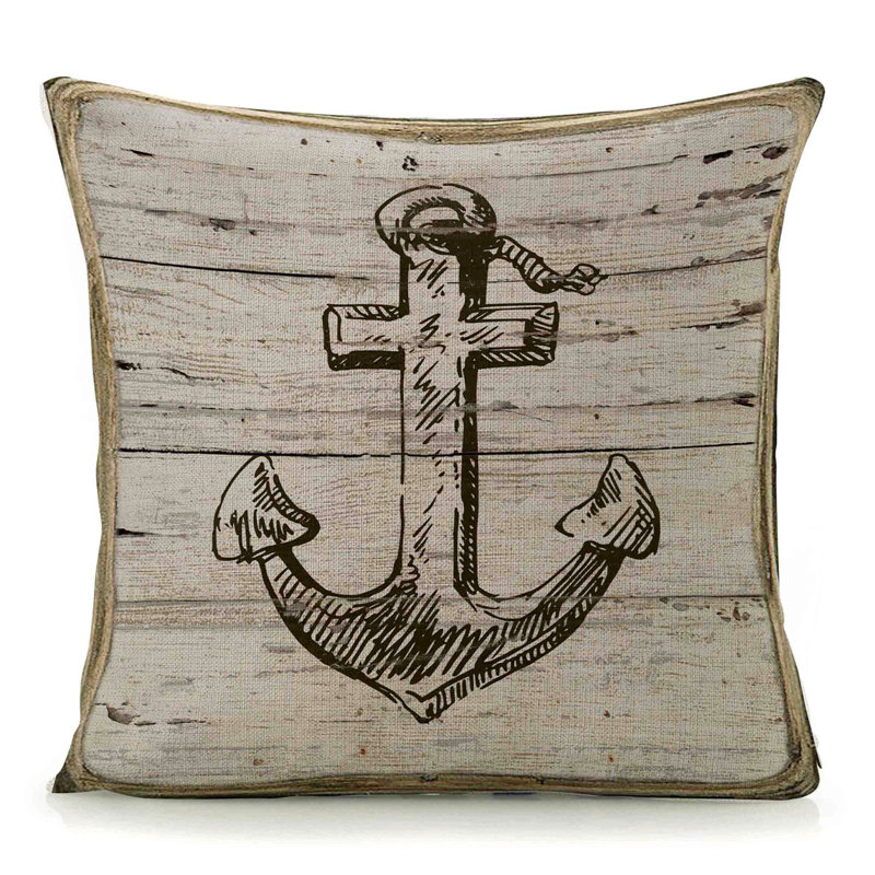  Housse et insert de coussin carré en lin Anchor