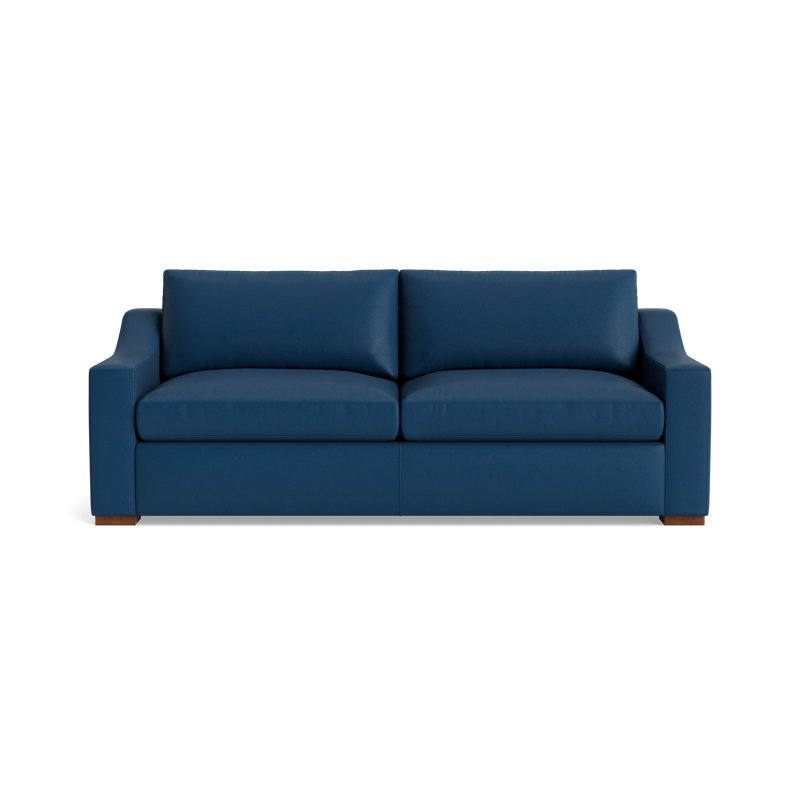 Lucca Sofa (85"), Bison Deep Blue Top Grain Leather