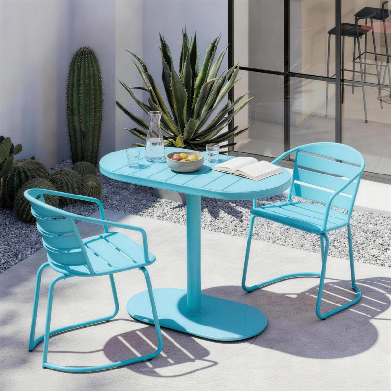 Bistro Set - Matte Light Blue