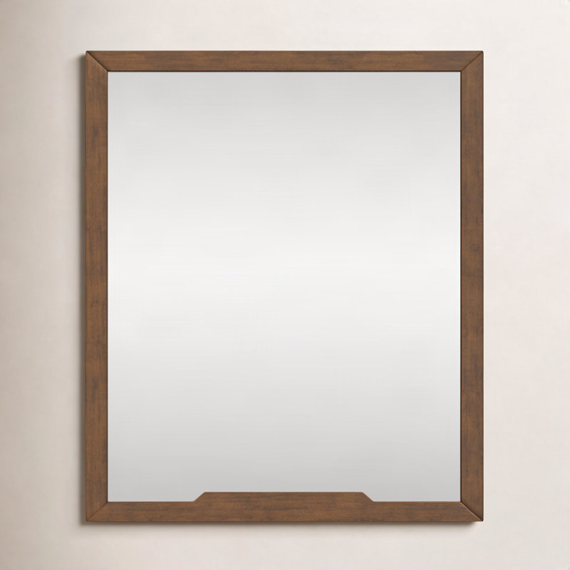 Glow Rectangle Wall Mirror, Walnut
