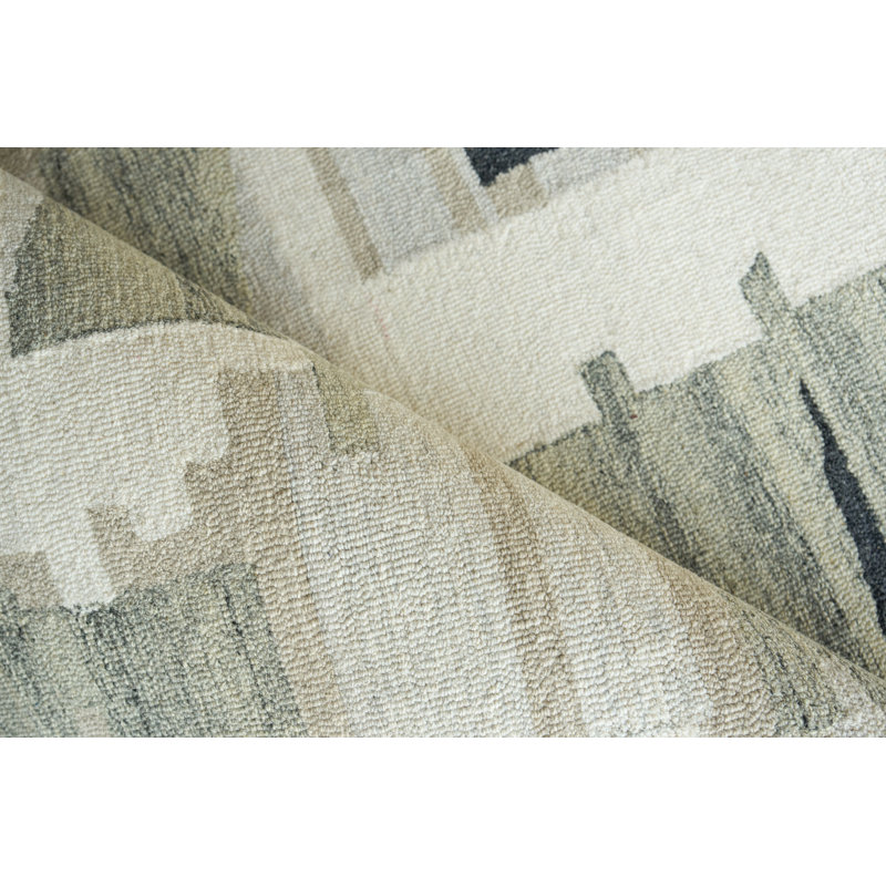 Sarezzo Hand Tufted New Zealand Wool Gray/Ivory Area Rug, 12'X15'
