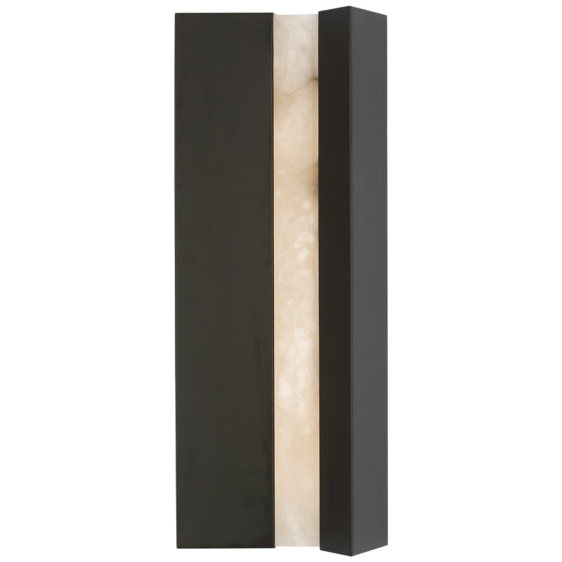Anne-Marie Barton Austera 32" Sconce with Alabaster, Matte Carbon, 20" H x 8" W x 3.25" D