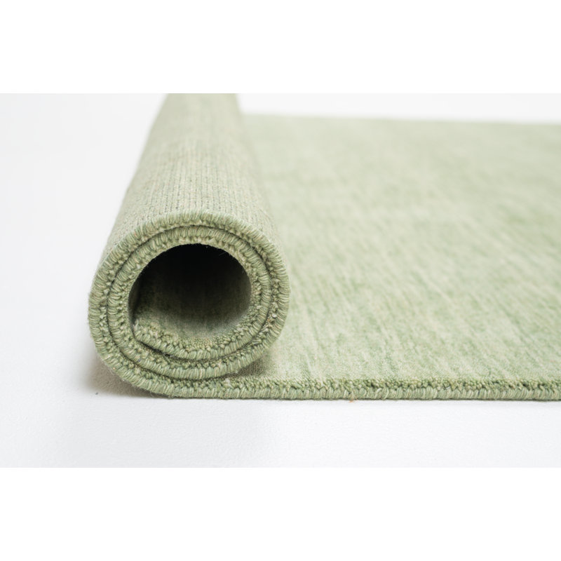Rectangular Uniform Color Wool Hand Woven Area Rug, Rectangle 190cm x 290cm
