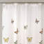Rideau de douche Butterfly | Décoration de salle de bain en tissu texturé à volants, 72 po x 72 po, rose
