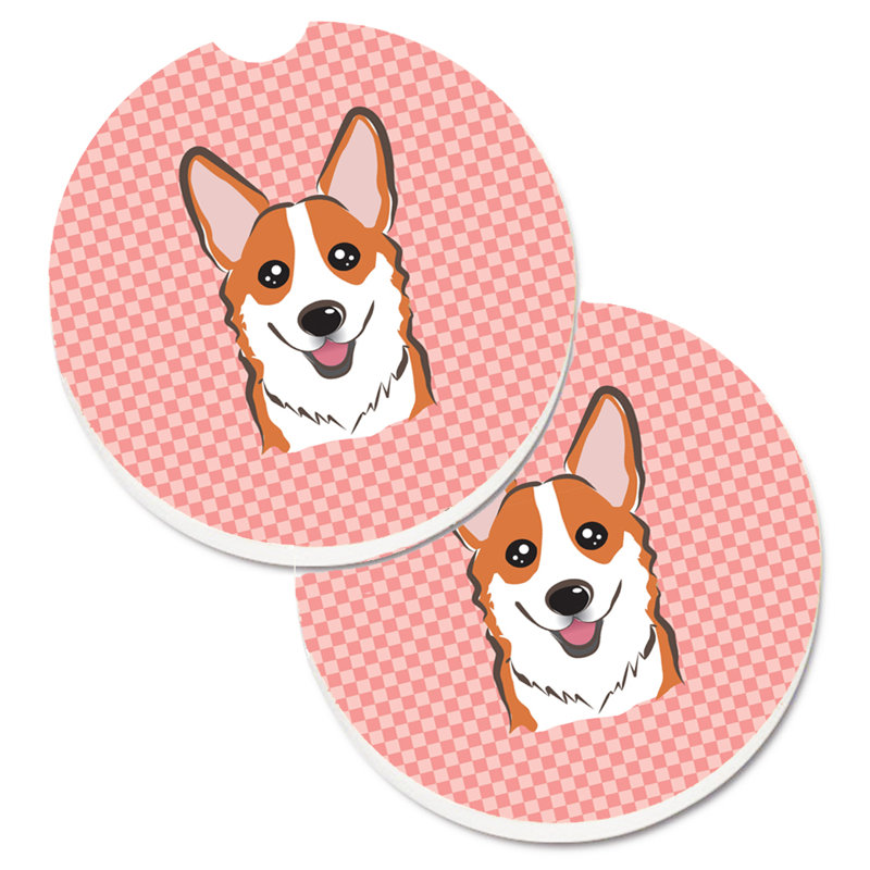 Sous-verre Retriever, Rose, Corgi orange