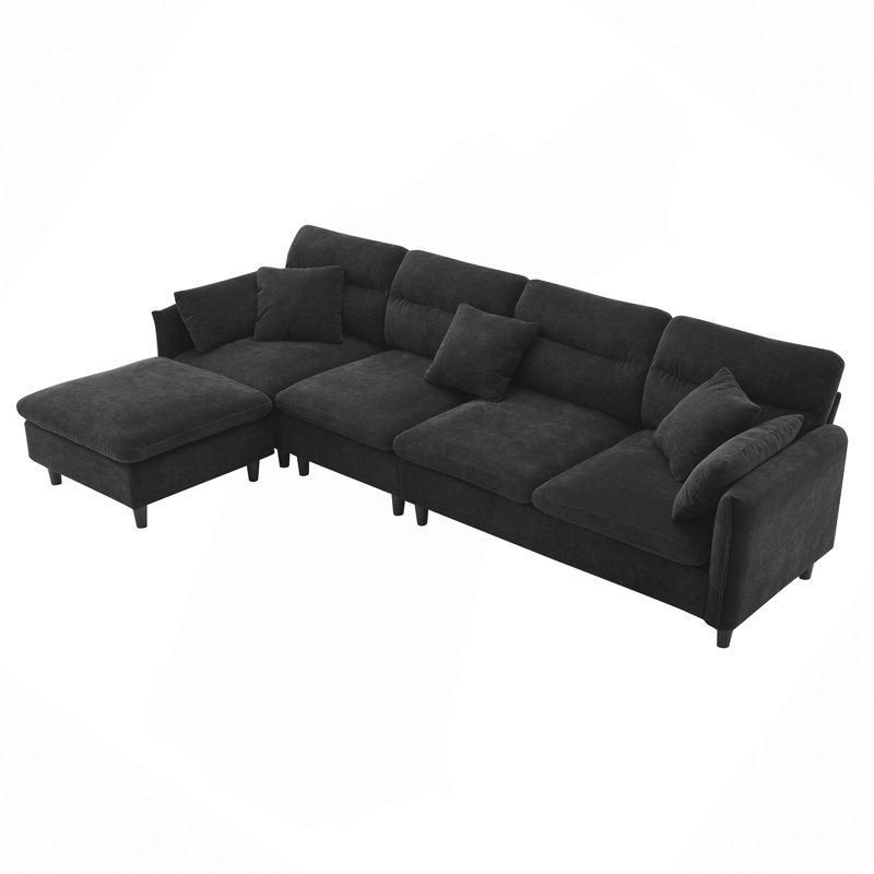 Canapé modulaire convertible Modern, Noir