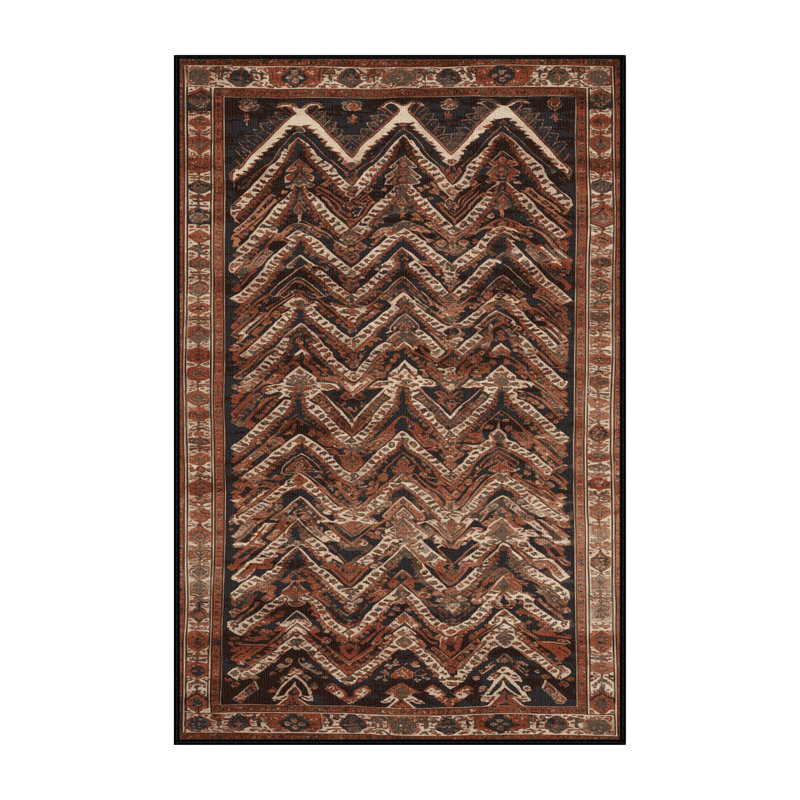 Machine Washable Persian Brown Area Rug, Runner 2' x 5'