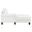 White Upholstered Curved Arm Sectional Sofa