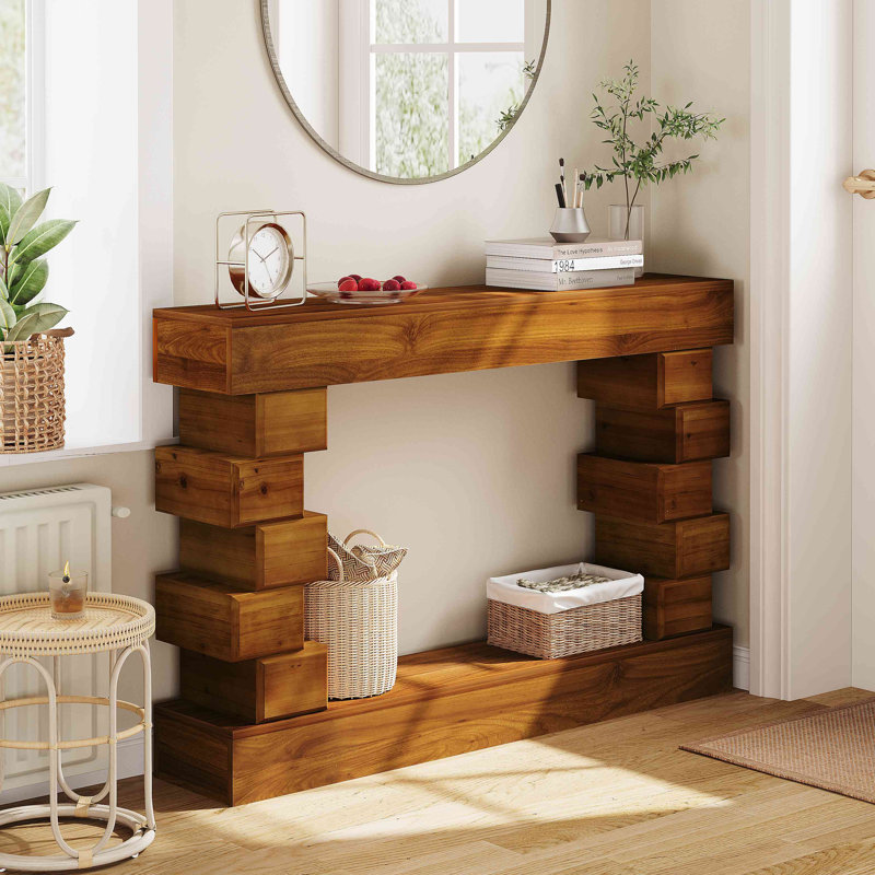 Console géométrique empilable en bois