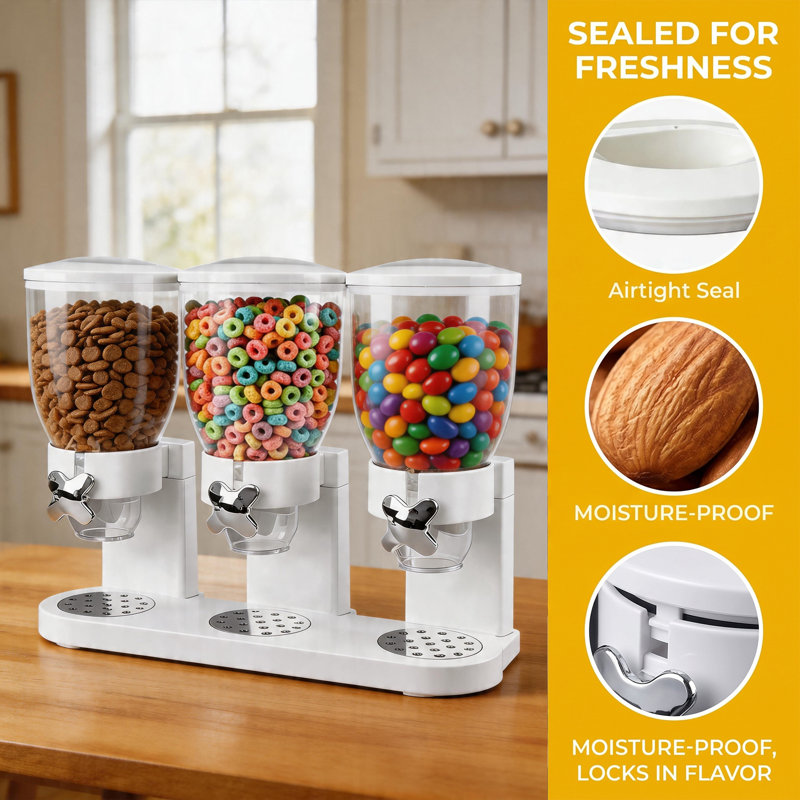 Food Storage Container Cereal Dispenser 2L x3