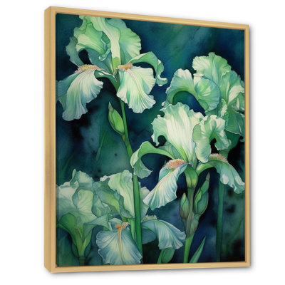 Pétale d'iris vert sur toile