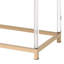 Console moderne avec 2 tiroirs spacieux, structure en métal et pieds en acrylique pour un rangement durable et élégant