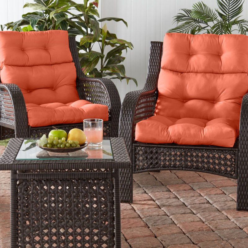Lester Outdoor High Back Chair Cushion, Rust, 1