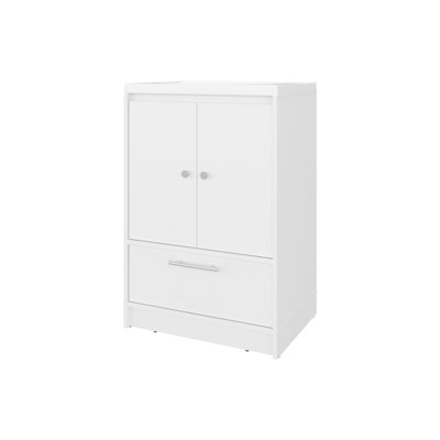 Freestanding White 2-door Vanity With Sink And Drawer For Bathroom, 36x24x17.8 Inches, Brightens Bathroom