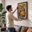 Tiger in Gold Frame Art Deco - Framed Print-1343226789-1343226809
