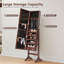 Armoire à bijoux pleine grandeur 60 po avec serrure, miroir inclinable réglable et intérieur en velours-1994610368