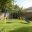 Balançoires pour cour arrière avec glissade pour enfants, ensemble de jeu en métal robuste pour enfants de 440 lb