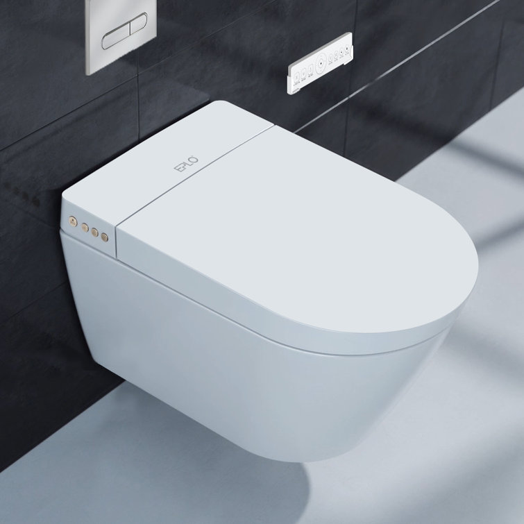 Wall Hung Toilet with Bidet Built in, Warm Water, Heated Seat, Elongated Smart Toilet Wall Mounted with Tank