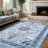 Vintage Living Room Rug 8x10 Washable Oriental Medallion Accent Rug Non Slip Backing Distressed Floor Cover Carpet for Bedroom Dining Room Office Brown-1196516332-1196516330