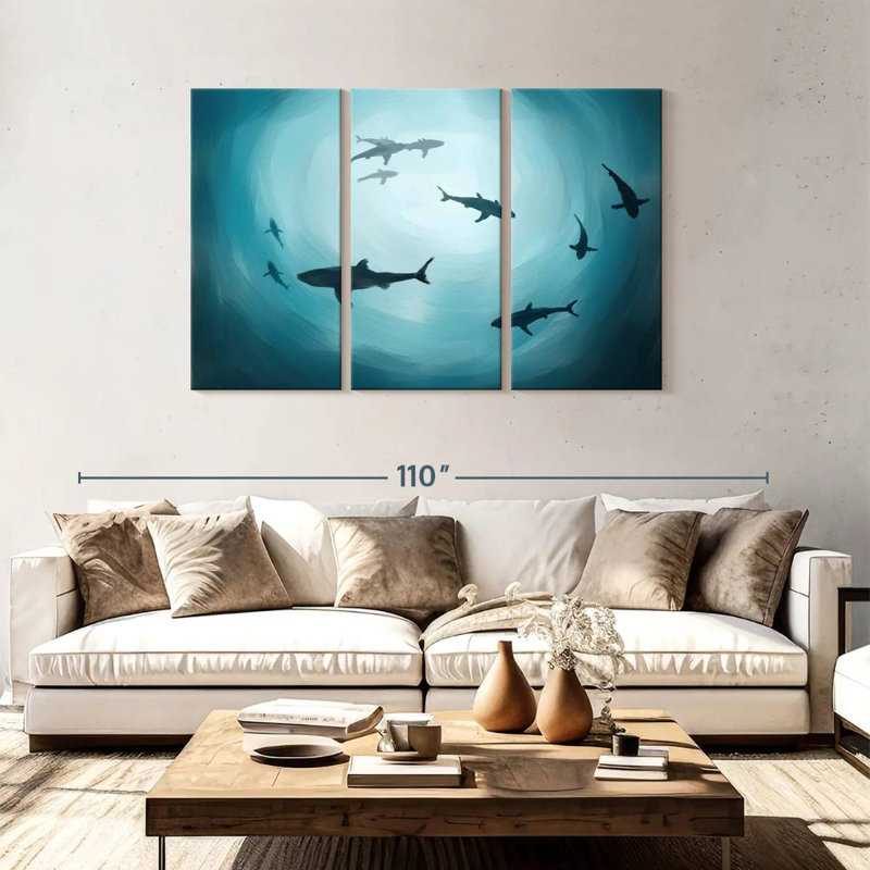 Silhouette de requin ronce, H 48 po x l 74 po