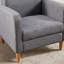 68cm Wide Modern Fabric Armchair with Wooden Legs and Soft Upholstered Seat-1852207267
