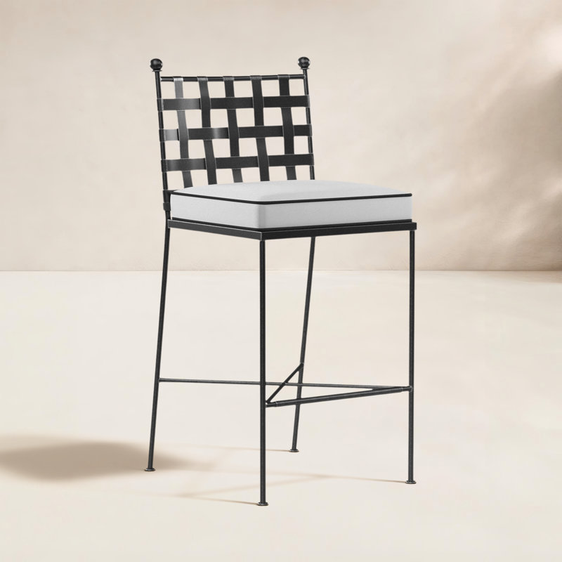 Provence Outdoor Bar Stool, Canvas Natural Sunbrella® Canvas
