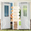 Dalle de porte d'entrée avec cadre insonorisant - 1 verre transparent, bois massif apprêté blanc-122260616-122528773
