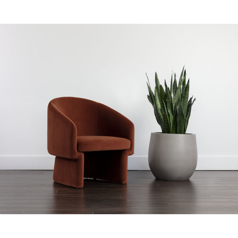 Lounge Chair, Orange Polyester