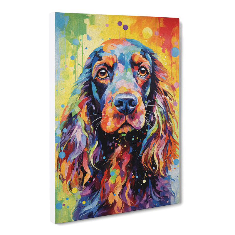 Cocker Spaniel Impressionism - Single Picture Frame Print, 50cm H x 35cm W x 3cm D