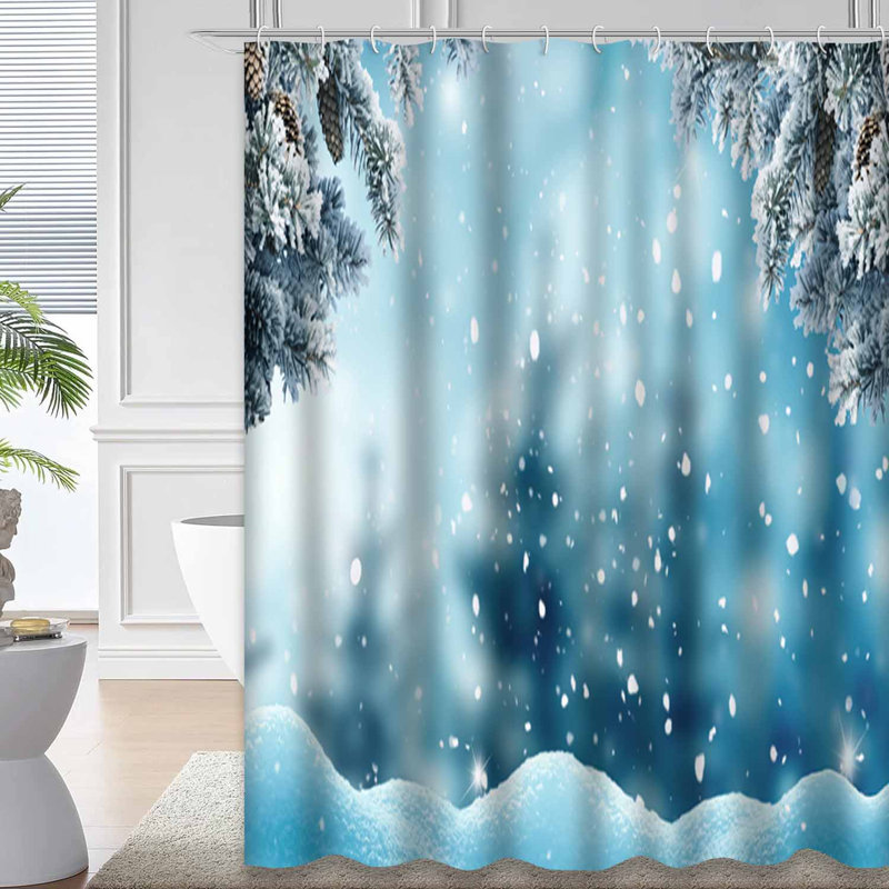 Rideau de douche Merry Christmas, L 72 po x l 84 po
