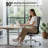  High Back Armless Genuine Leather Task Chair With Aluminum Frame, Armless Desk Chair-1599099487