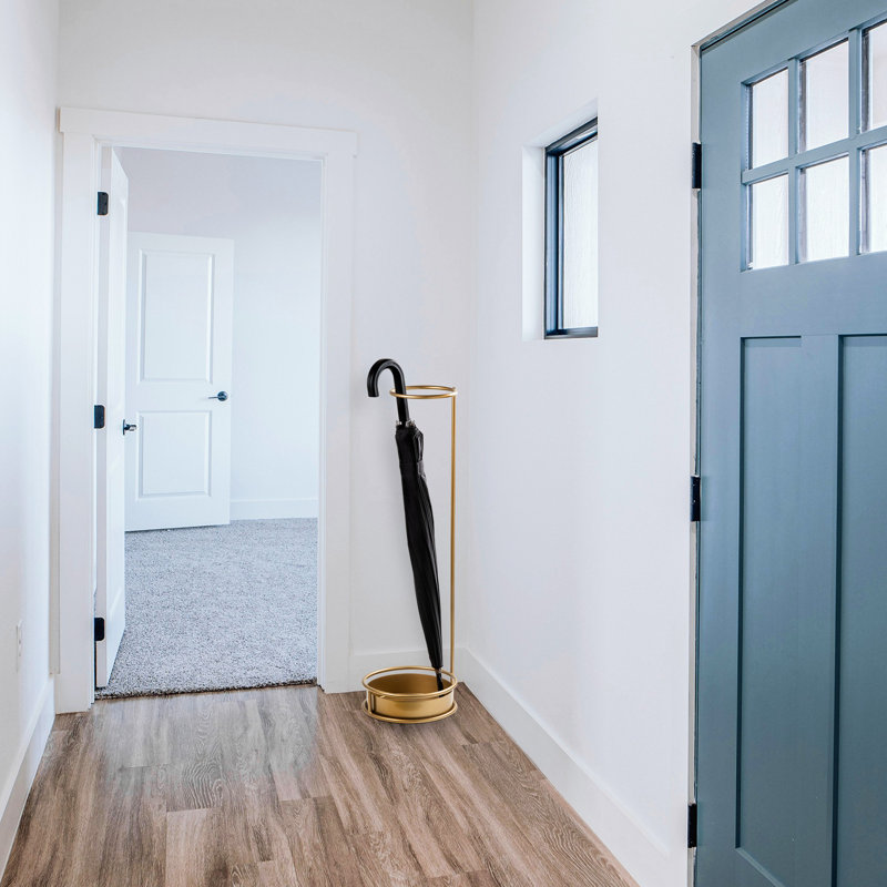 Élégant porte-parapluies en métal, finition dorée, 8,7 po x 8,7 po x 29,5 po | Fabrication 100% durable en métal | Solution de rangement élégante pour le vestibule et la décoration intérieure | Parfait pour organiser vos parapluies