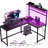Computer Desk, L Shaped Gaming Desk With Power Outlets And LED Lights-886758783