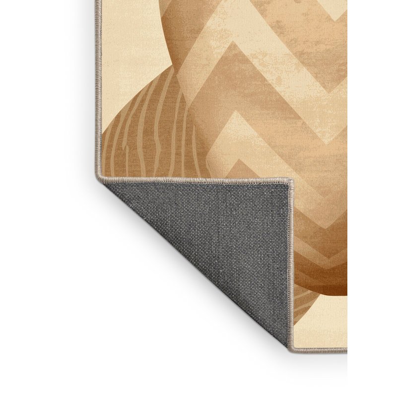 Tapis de couleur unie douce et moelleuse de couleur unie manchot tropical brun et beige, 5 x 7