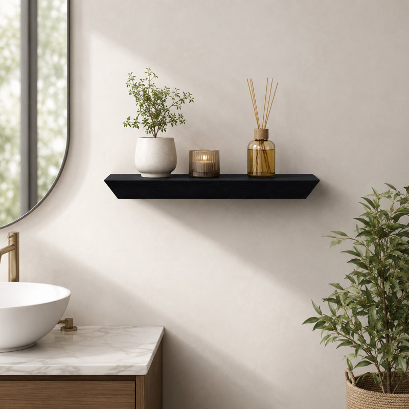 Tablettes flottantes noires avec supports invisibles, présentoir mural, salon, chambre à coucher