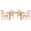 Ensemble de salle à manger extensible de style campagnard | Table en bois de 78 po avec rallonge de 18 po et 4 chaises rembourrées, 5 pièces-190531995