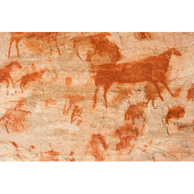 Bushmen Cave Painting - Wrapped Canvas Print