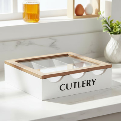 Cutlery Utensil Holder Tray with 3 Compartments